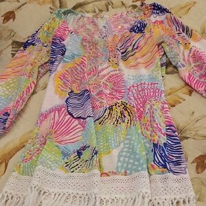 Lilly Pulitzer Alia Fringe Tunic Beach Cover Up